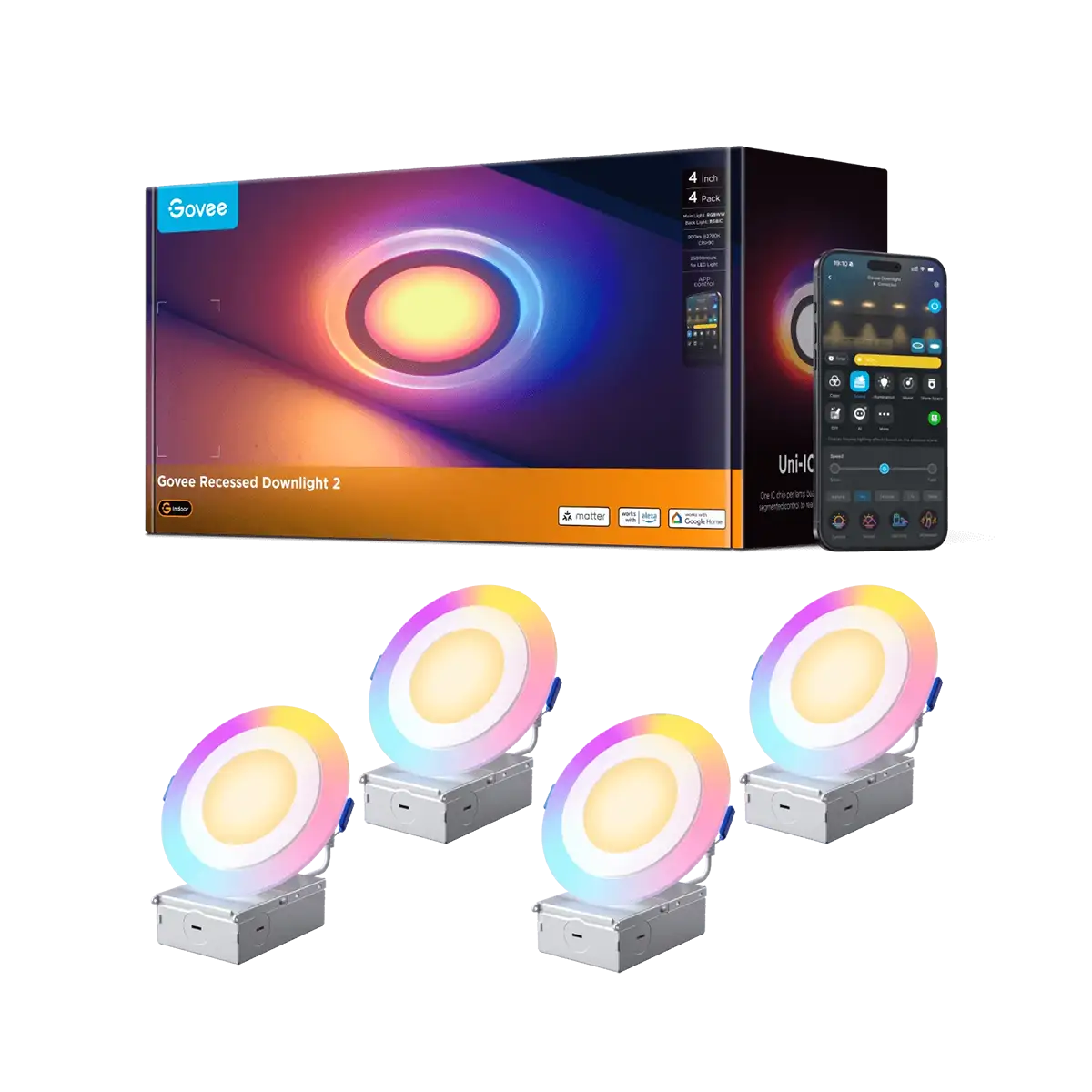 Nuevas luces empotradas Govee Pro (Downlight 2) con Matter y luz nocturna