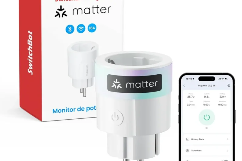 SwitchBot Plug Mini con Matter: enchufe inteligente con monitorización energética y mini hub Bluetooth