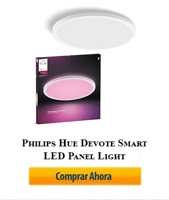 Botón para comprar el plafón LED inteligente Philips Hue Devote en Amazon.