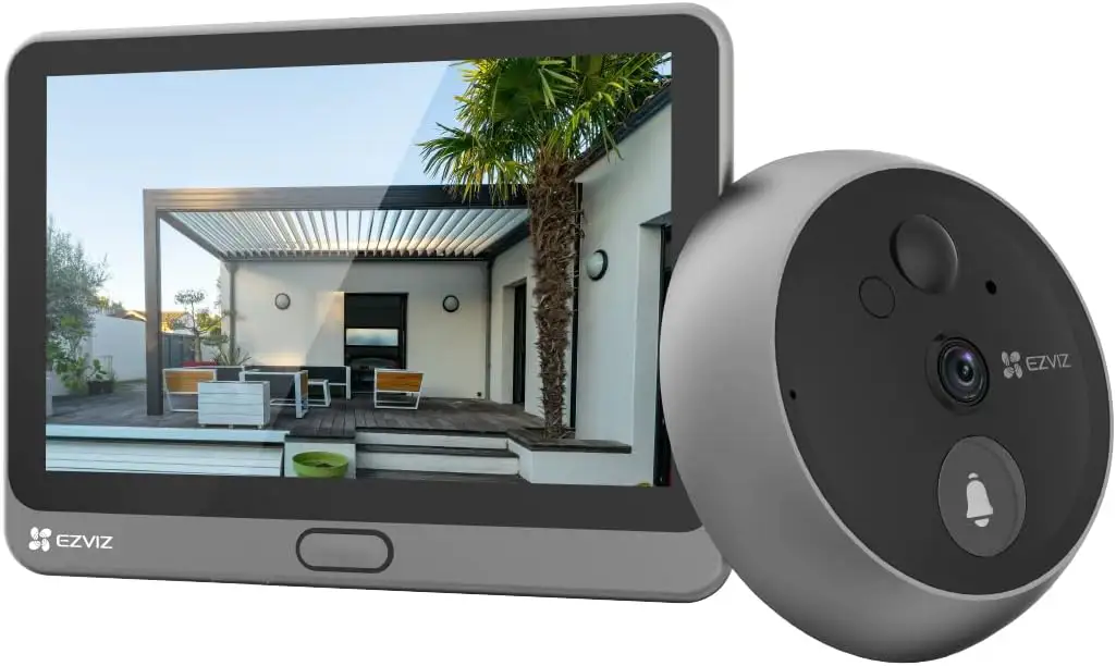 Mirilla digital inteligente Ezviz CP4 con su pantalla interior