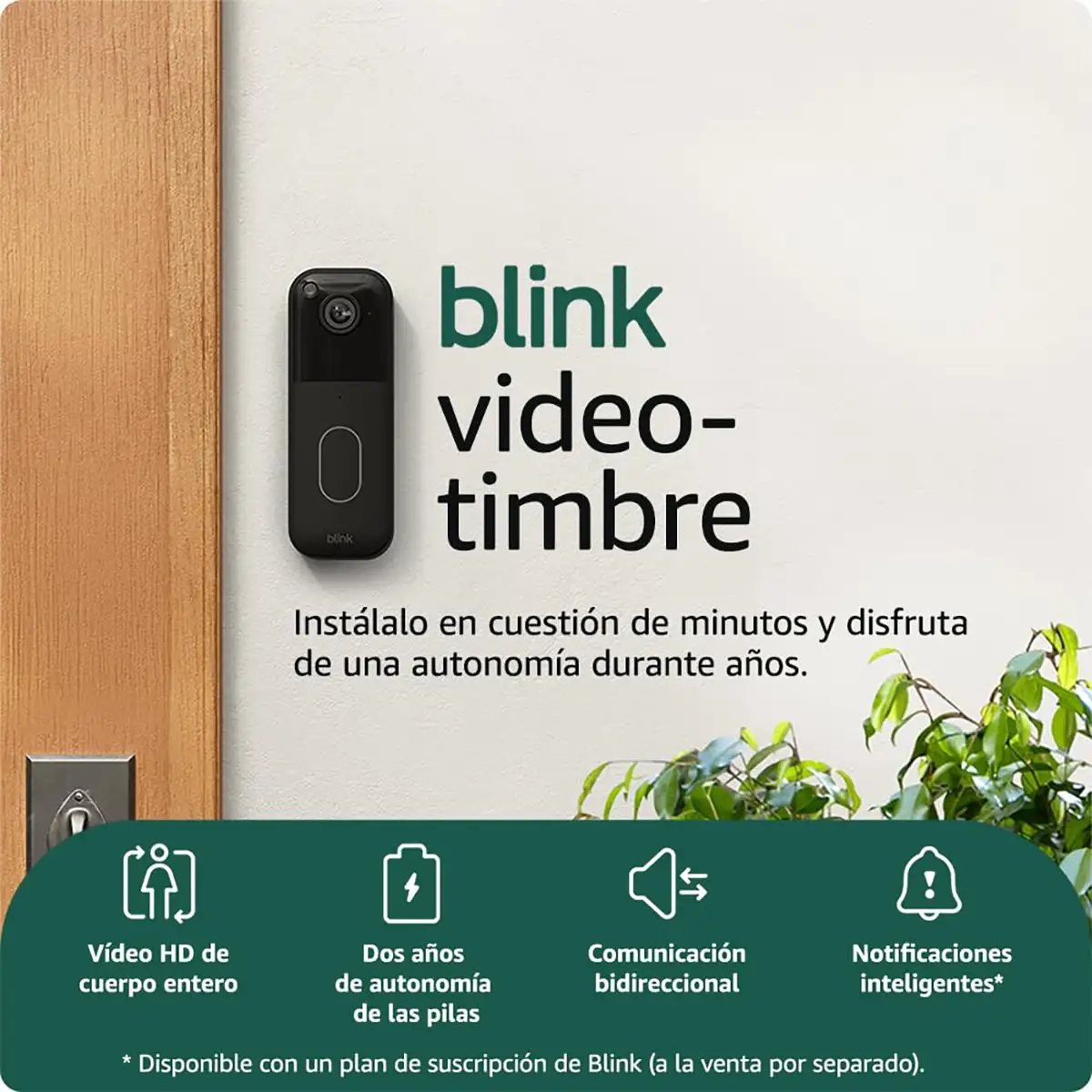 Blink Video Doorbell de segunda generación en color negro