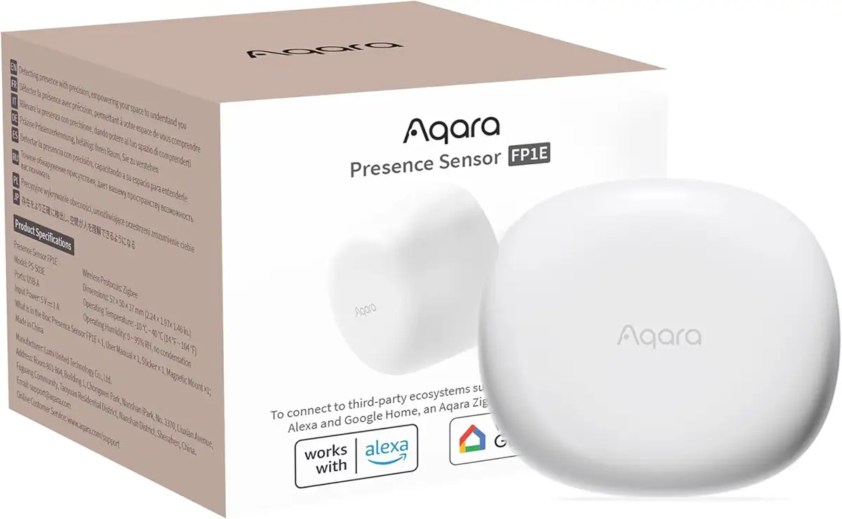Aqara Sensor de Presencia FP1E Zigbee 3.0 con radar mmWave y Matter-over-Bridge