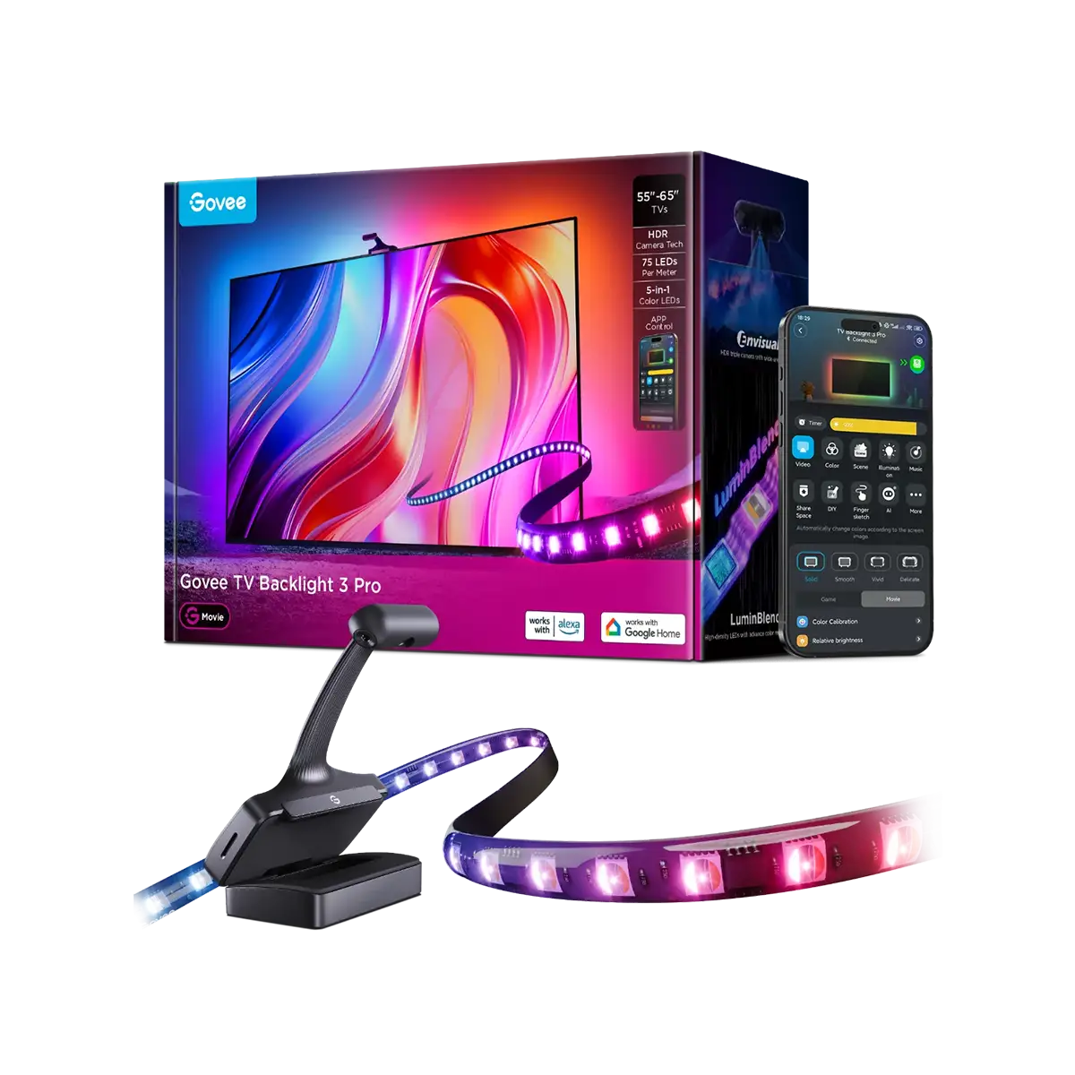 Govee TV Backlight 3 Pro con triple cámara HDR, LEDs 16-bit y Matter