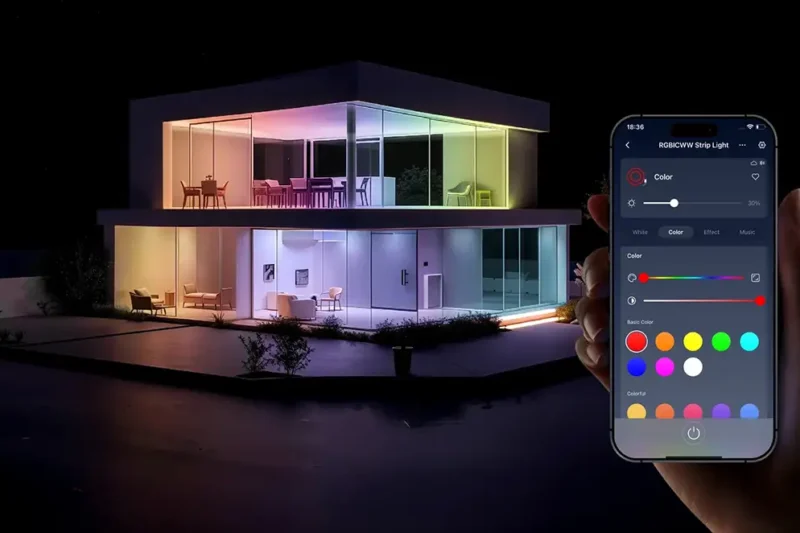 Nuevas tiras LED SwitchBot RGBICWW Strip Light con Matter: 5 m con escenas multicolor segmentadas