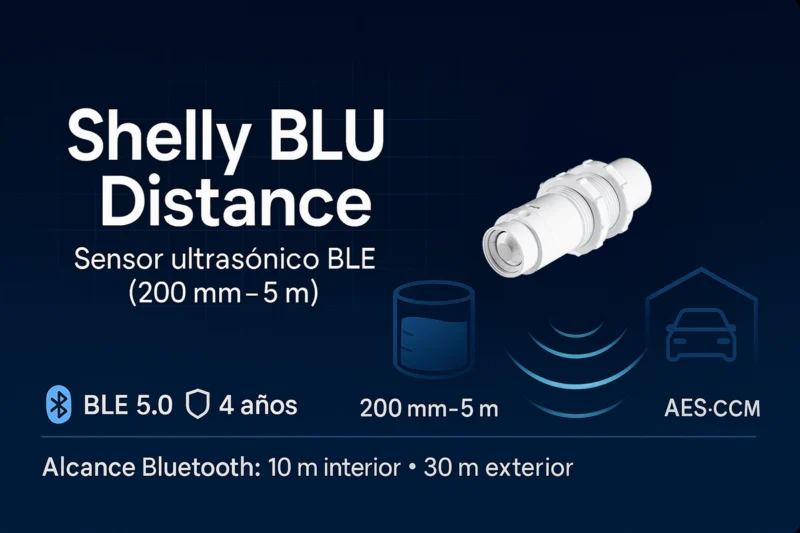 Shelly BLU Distance: el sensor ultrasónico BLE que quiere medir nivel y distancia en tu casa