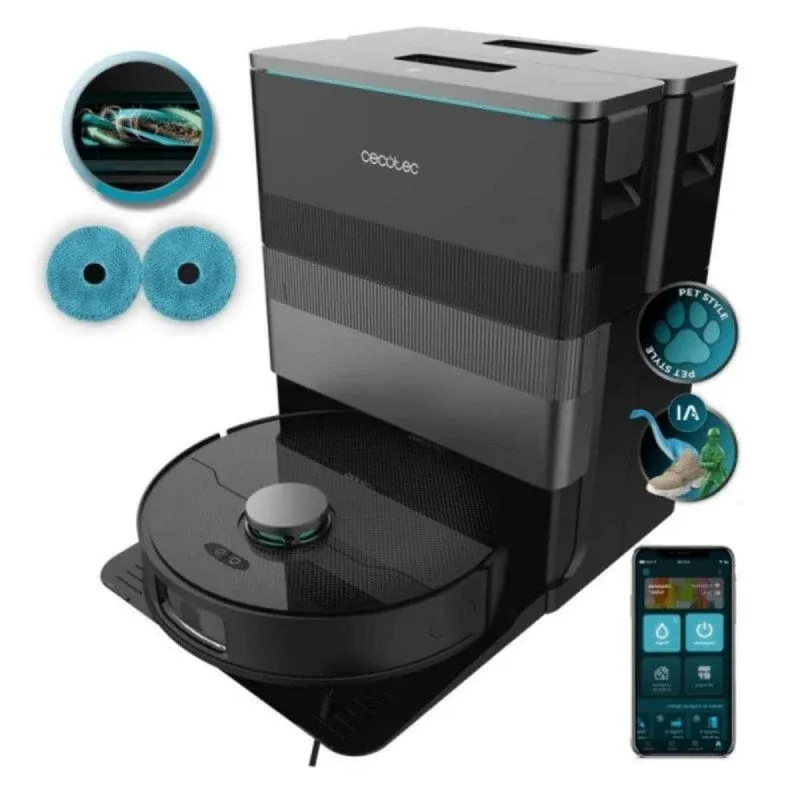Cecotec Conga X70: robot aspirador con base 4 en 1, 15.000 Pa, doble mopa rotatoria, láser e IA