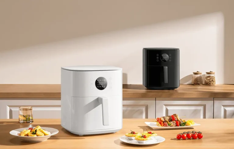 Freidora de aire Xiaomi Air Fryer 6.5L en color blanco y negro sobre una encimera