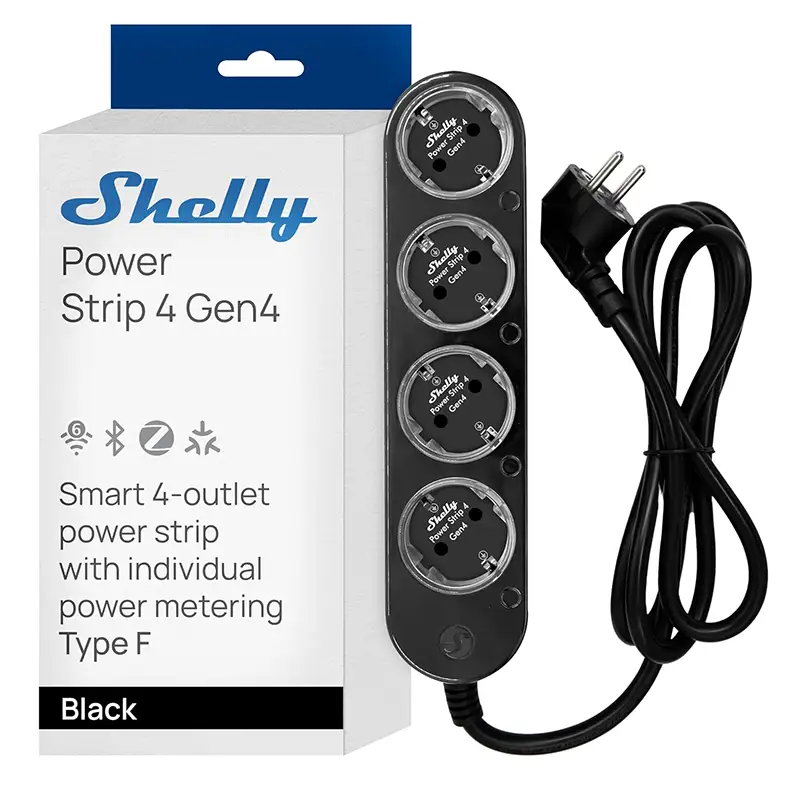 Regleta inteligente Shelly Power Strip 4 Gen4 con control por app y Matter