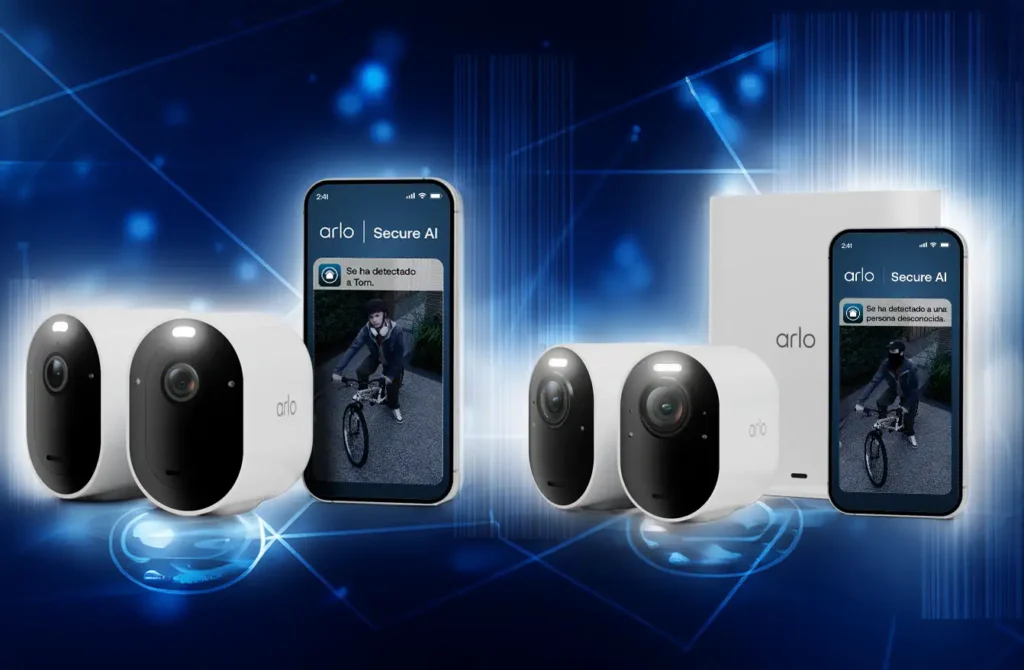 Arlo Ultra 3 y Arlo Pro 6 Spotlight con Arlo Secure AI en el móvil, cámaras de vigilancia exterior 4K y 2K+ HDR