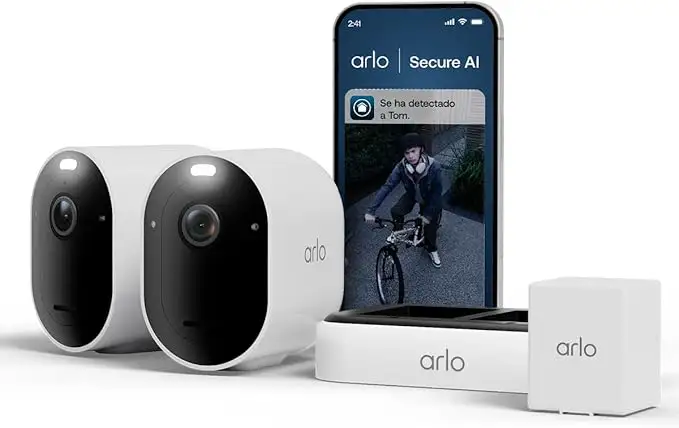 Arlo Pro 6 cámara de vigilancia exterior WiFi 2K+ HDR con visión nocturna en color