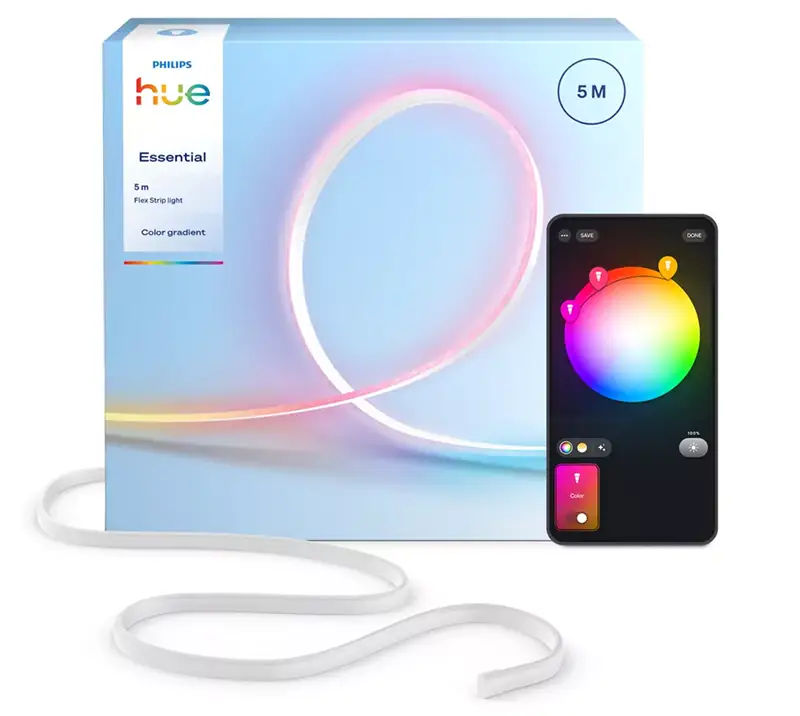 Philips Hue Basis Flex Lightstrip de 5 metros, tira LED flexible tipo neón para interior