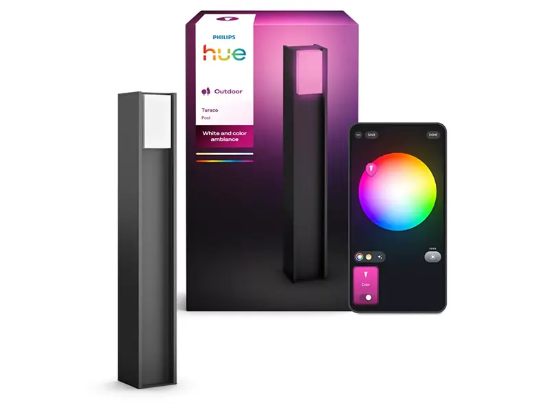 Philips Hue Turaco para caminos y accesos en color antracita con luz blanca y de color (RGBW)