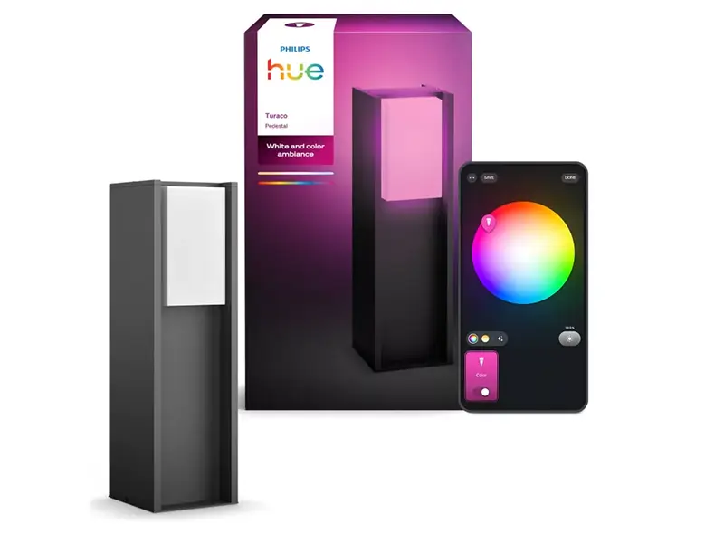 Philips Hue Turaco pedestal para exterior en color antracita con luz blanca y de color (RGBW)