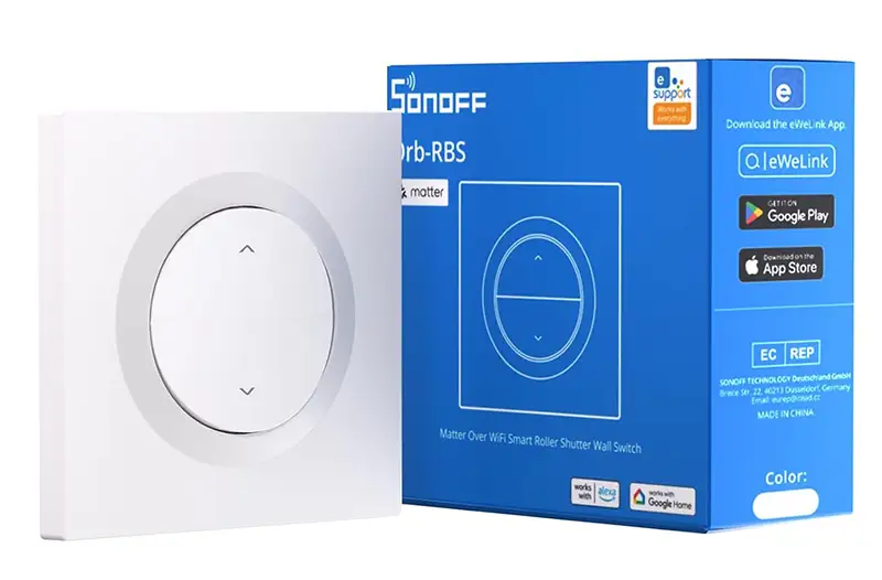 Interruptor de pared SONOFF Orb-RBS para persianas con Matter over Wi-Fi