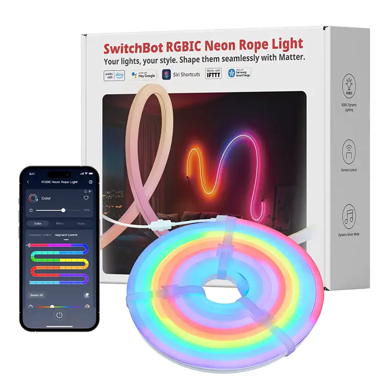 SwitchBot RGBIC Neon Rope Light con compatibilidad Matter-over-WiFi