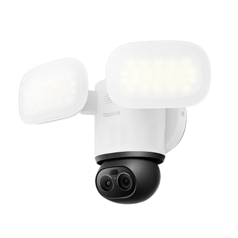 Cámara exterior Reolink TrackFlex Floodlight WiFi con doble lente 4K y focos integrados