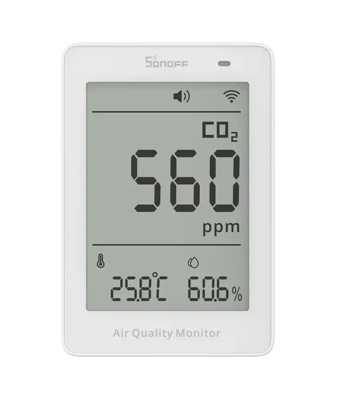 Monitor de calidad del aire SONOFF AirGuard CO2 con Matter sobre Wi-Fi