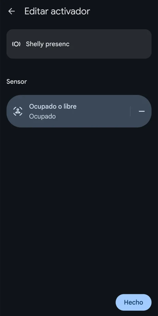 Shelly Presence Gen4 añadido a Google Home por Matter como sensor de ocupado o libre