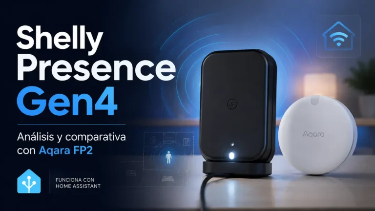 Portada del análisis del Shelly Presence Gen4 en Home Assistant comparado con Aqara FP2