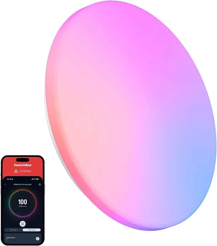 SwitchBot RGBICWW Ceiling Light de 30 cm con Matter over WiFi y luz RGBIC