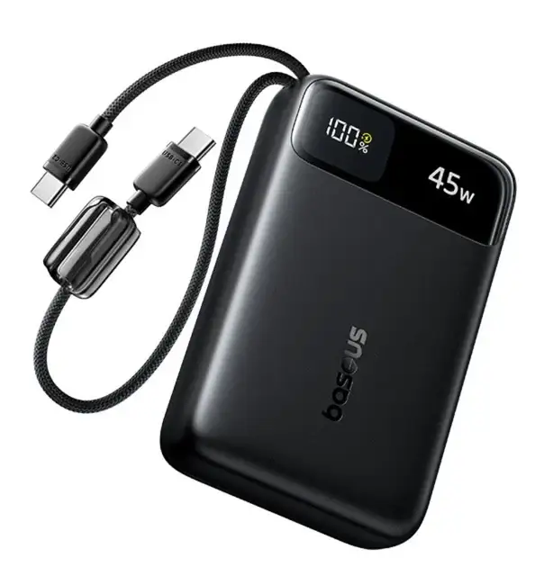 Baseus EnerFill FC11, batería externa de 20000 mAh con cables USB-C integrados