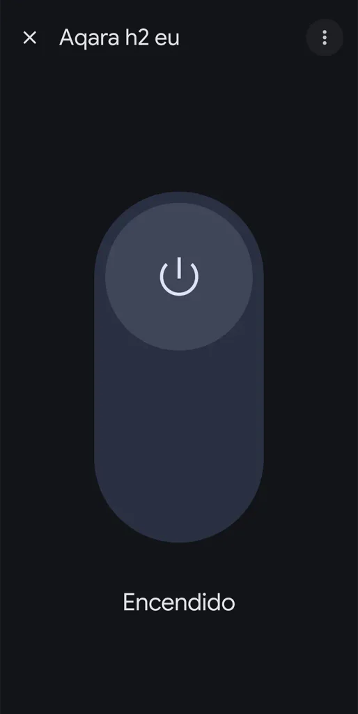 Aqara Power Plug H2 EU en Google Home por Matter, con el control de encendido y apagado como única opción